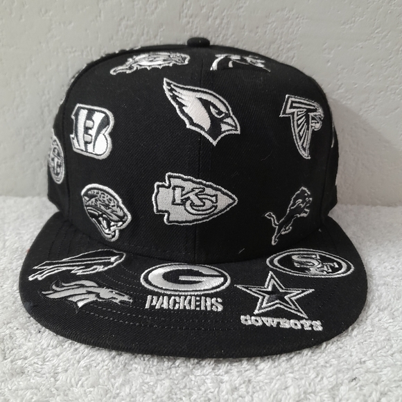 NFL Football New Era All Team Logo Fitted Hat Cap 6 7/8